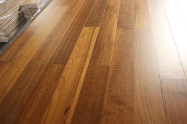 Jointed 2230mm Myanmar Teak Engineered Parquet Flooring, Natural Color And Semi Gloss