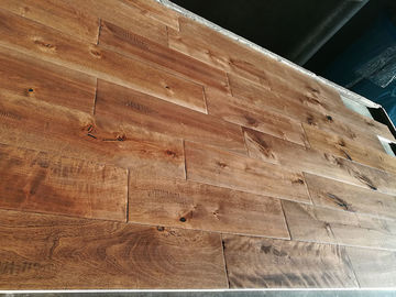 Birch Solid hardwood Flooring, handscraped with chatter mark and stained color