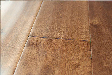 Birch Solid hardwood Flooring, handscraped with chatter mark and stained color