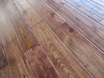 different stained Asian Teak solid hardwood flooring with distressed finishing