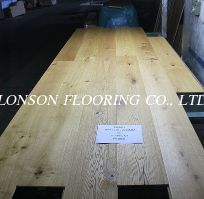 Character Grade Oak Engineererd Wood Flooring, Wide 260mm, Natural Oil