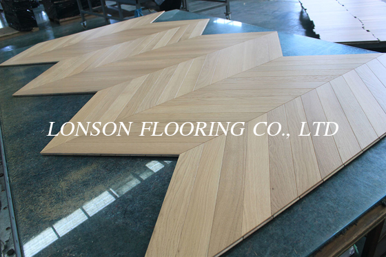 Natural Oak Chevron Engineered Flooring 530x70x10/4MM, AB grade, Brushed, UV lacquer