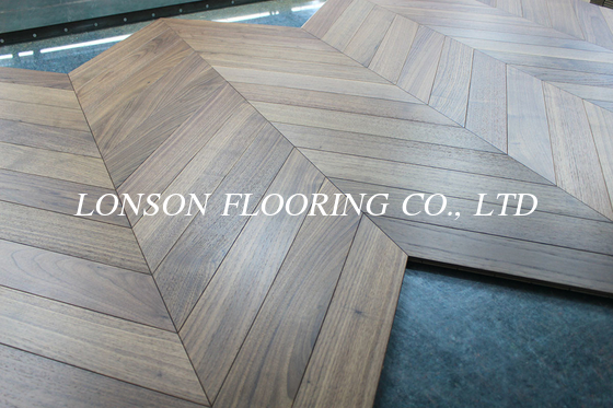 Width 90mm Natural Walnut Chevron Engineered wood flooring 510x90x10/4MM, AB grade, Brushed, UV lacquer