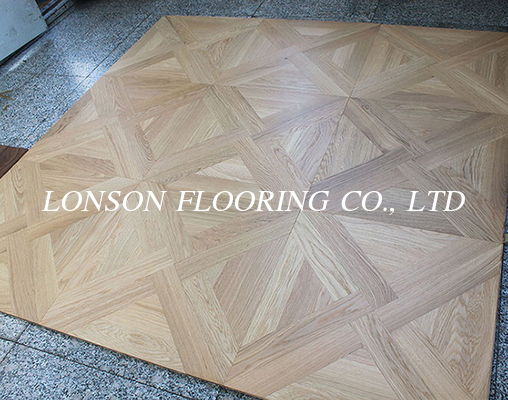 Bespoke Pattern Oak Versailles Engineered Flooring, No Bevel, Natural Vanished