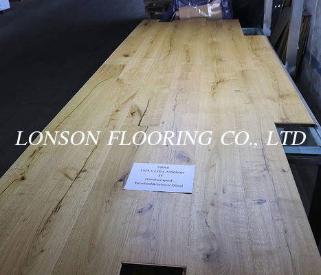 PEFC Certificated Oak Engineered Wood Flooring, Handscraped, Click, Oiled