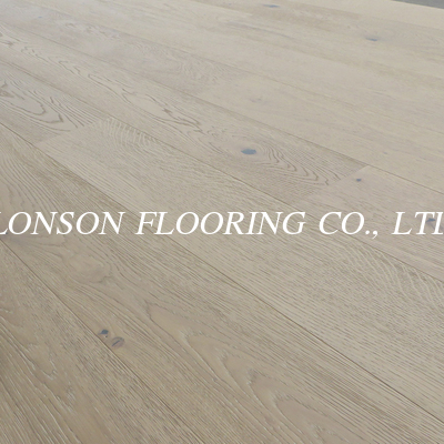 Popular Brushed White Washed UV Lac Oak Engineered Wood Flooring, Thickness 15/4mm