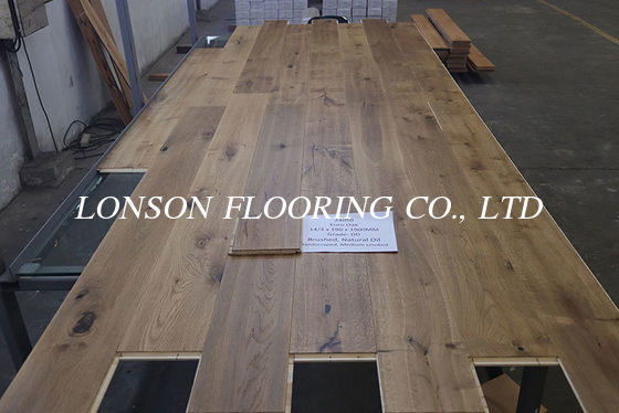 Duty Free 3 layers Oak Flooring to EU, Smoked, Handscraped, Natural Oil, Click