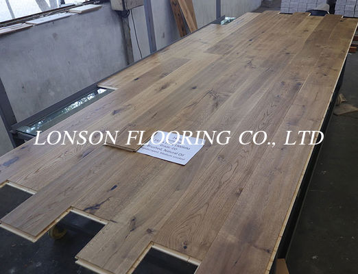 Duty Free 3 layers Oak Flooring to EU, Smoked, Handscraped, Natural Oil, Click