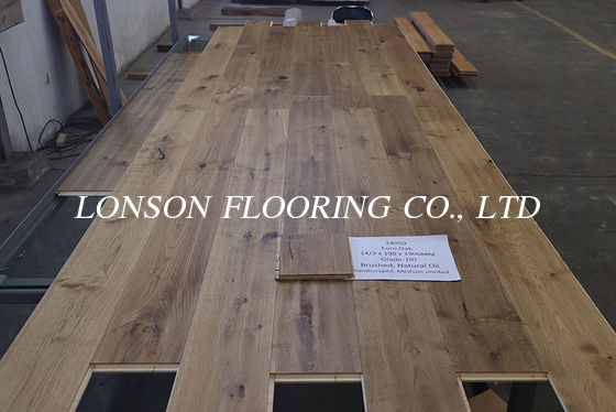 Duty Free 3 layers Oak Flooring to EU, Smoked, Handscraped, Natural Oil, Click