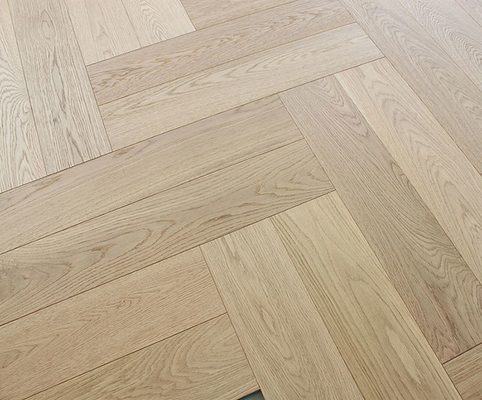 Natural Vanished Herringbone Oak Engineered Wood Flooring To Italy