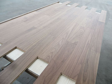 slight brushed American walnut engineered wood flooring, natural lacquer with matt finishing