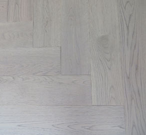 Light Grey Russian Oak Fishbone Engineered Wood Flooring, premium A/B grade