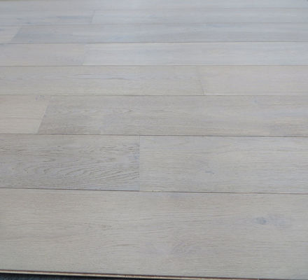 smoked and white stained Oak engineered flooring for rustic style