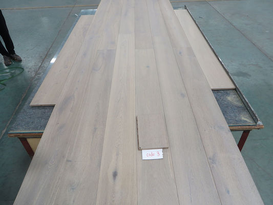 smoked and white stained Oak engineered flooring for rustic style