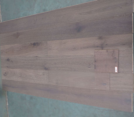 dark stained rustic Oak engineered parquet flooring