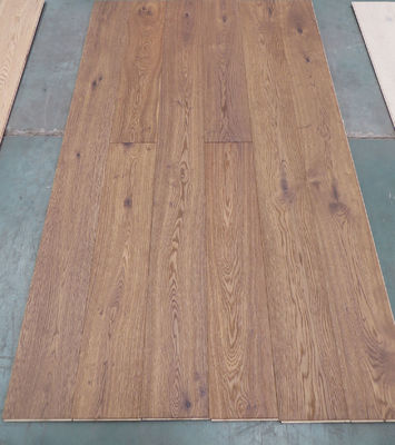 popular Smoked rustic Oak engineered parquet flooring, color M