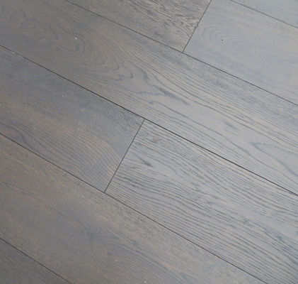 wide plank smoked &amp; brushed European Oak engineered wood flooring, color Q