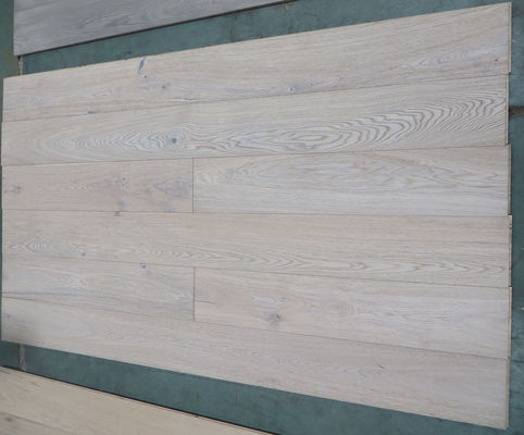 white stained brushed European Oak engineered wood flooring, color R