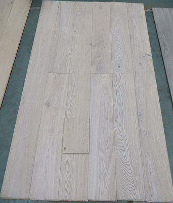 white stained brushed European Oak engineered wood flooring, color R