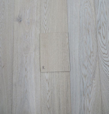 white stained brushed European Oak engineered wood flooring, color R