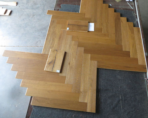 Smoked Oak Engineered Herringbone Parquet Flooring, color 21