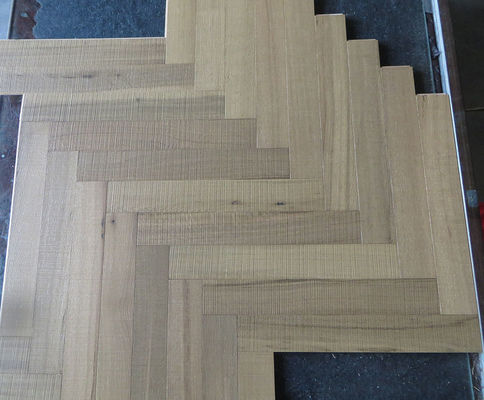 White Oak Herringbone Engineered Parquet Flooring, smoked &amp; saw mark, color 03