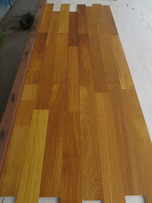 Square Edge African Iroko Engineered Parquet Flooring, Natural Lacquer, Matt