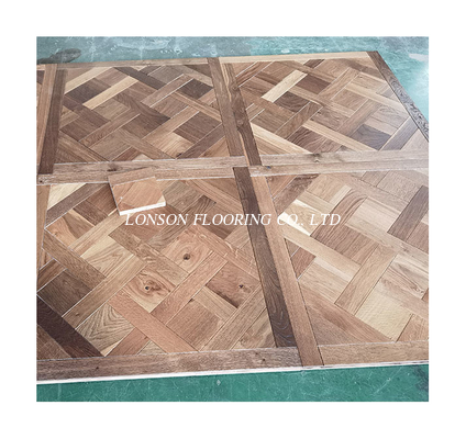 Smoked &amp; Stained Versailles Oak Parquet Engineered Flooring,  Character Grade