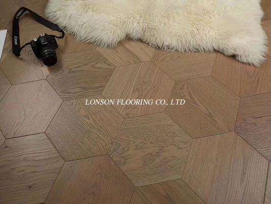 Oak Hexagon Parquet Flooring Hexagon Pattern Flooring, 89002-B