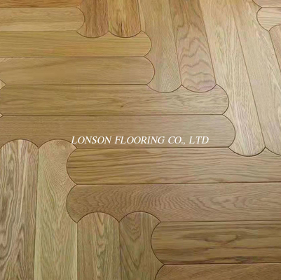 Quality Shaped Parquet, Curved Herringbone Oak Flooring, Natural Lacquer