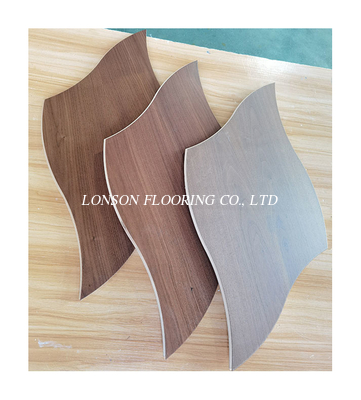 Modular Geometric Wood Flooring--Leaf Shaped Walnut Parquet Flooring