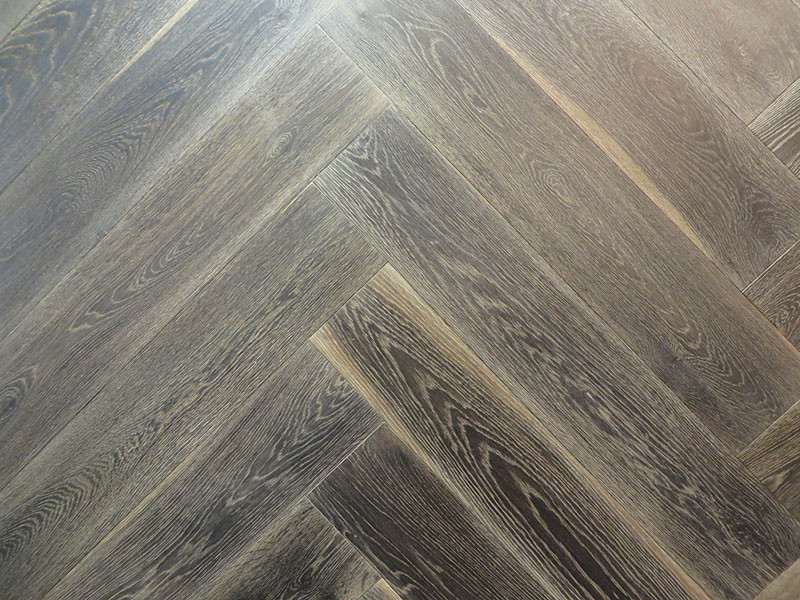 White Oak Herringbone Flooring with 25 Years Warranty