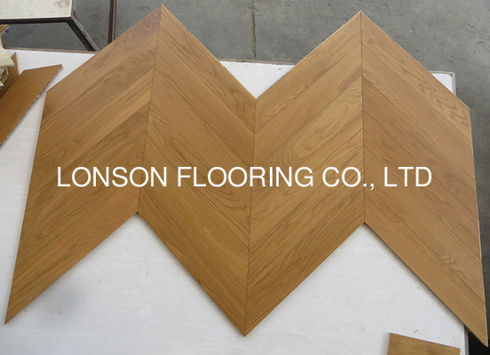 Quality Chevron Oak Engineered Parkett Flooring, Brown Stain, Selected Grade factory