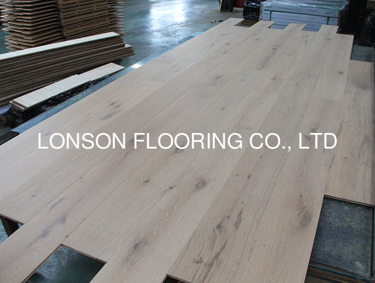 Quality 1/2" Thick Oak Engineered Wood Flooring, poplar white washed factory