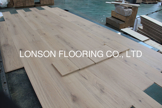 Quality 1/2" Thick Oak Engineered Wood Flooring, poplar white washed factory