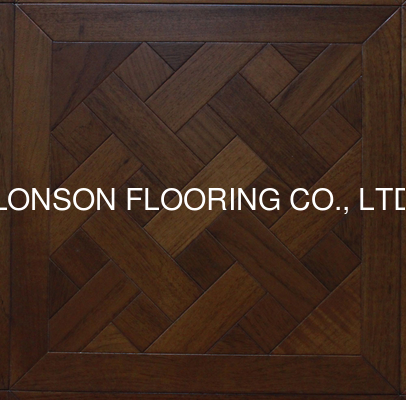 Burma Teak Versailles Engineered Parquet Flooring, Nobal For Villa and Hotel