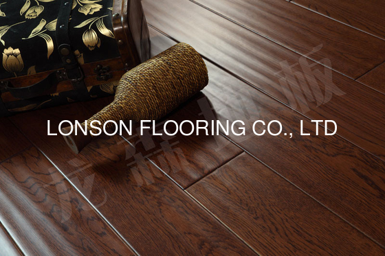 quality handscraped white oak engineered wood flooring with brown stained factory