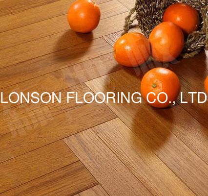 Quality Burma Teak Herringbone Engineered Wood Flooring with 1000 psi Janka Hardness Grade A/B 450 x 90 x 12MM Size factory