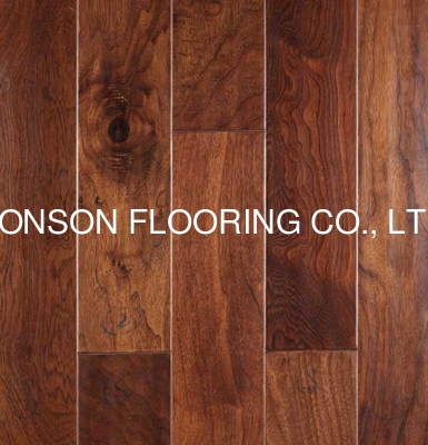Quality American black walnut engineered hardwood flooring, distressed surface factory
