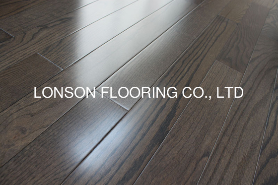 quality Red oak Solid hardWood Flooring, city gray stained and UV lacquer factory