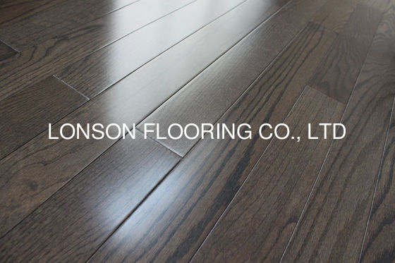 Quality Red Oak Solid Hardwood Flooring with City Gray Stain and 6-12% Moisture Content factory