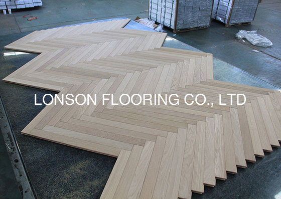 Quality 2 Ply Herringbone Parquet Oak Wood Flooring To Italy, 500 x 50MM factory
