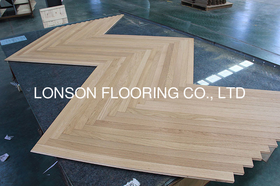Quality 2 Ply Herringbone Parquet Oak Wood Flooring To Italy, 1000 x 50MM factory