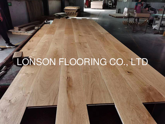 Quality Natural Lacquerd Oak 2 Layers Engineered Wood Flooring, Full Birch Plywood factory