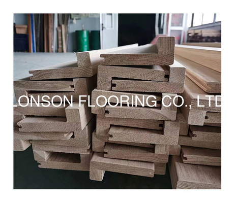 quality Unfinished And Brushed Solid Oak Stair Nosing, A/B Grade, Customized Size factory