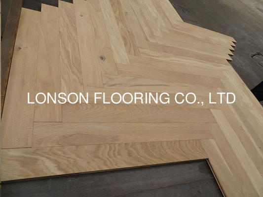 Quality unfinished French Oak herringbone flooring, fishbone oak engineered flooring factory