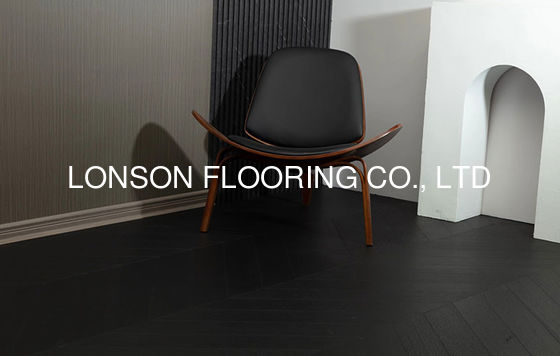 Quality Cool Black Oak Chevron Parquet Engineered Wood Flooring factory