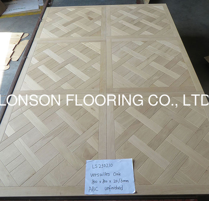 Quality Smooth Unfinished Versailles Euro Oak Panel Engineered wood Flooring, 800x800x20/6MM ABC grade factory