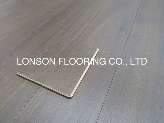 quality 1900x90x12mm, 2mm top veneer, Dark Brown Oak Multi Ply Engineered Hardwood Flooring, Smoked, Brushed, UV lac Havana factory