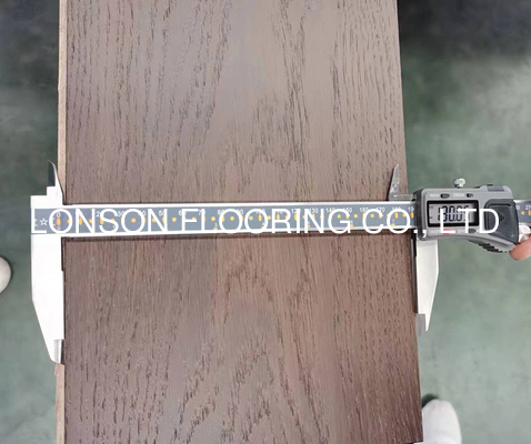 quality 1900x90x12mm, 2mm top veneer, Dark Brown Oak Multi Ply Engineered Hardwood Flooring, Smoked, Brushed, UV lac Havana factory